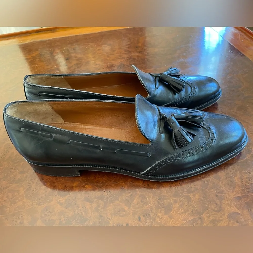Salvatore‎ Ferragamo Made in Italy Leather Tassel Loafer in Black Size 10 1/2 B